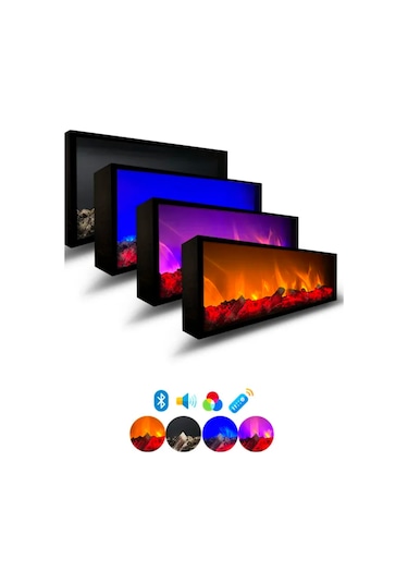 Dekoratif Elektrikli Şömine 120x25x15 Cm - Arif Şömine