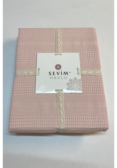 Çift Kişilik Waffle Pike 210x230cm, %100 Pamuk, Petekli Pike Somon