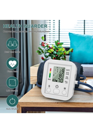 Qingmipy Taşınabilir Kol Tipi Tansiyon Aleti - Lcd Ekranlı Hassas Ölçüm, Ev Ve Seyahat Kullanımı İçin Beyaz