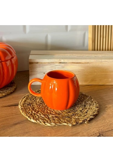 2 Adet Özel Tasarım Hediyelik Balkabağı Şeklinde Kupa Pumpkin Kupa Bardak