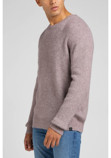 Lee Regular Fit Normal Kesim Bisiklet Yaka Mor Triko Kazak L83ZDD70 Mor