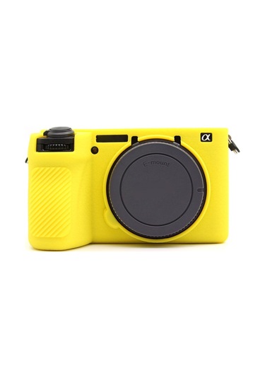 Cbtx Sony Uyumlu A6700 Dokulu Kılıf Anti -çizelge Silikon Kapak Kamera Kılıfı - Sarı