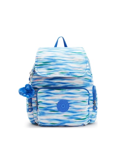 Kıplıng City Zip S Küçük Boy Sırt Çantası Desenli Dıluted Blue Bordo