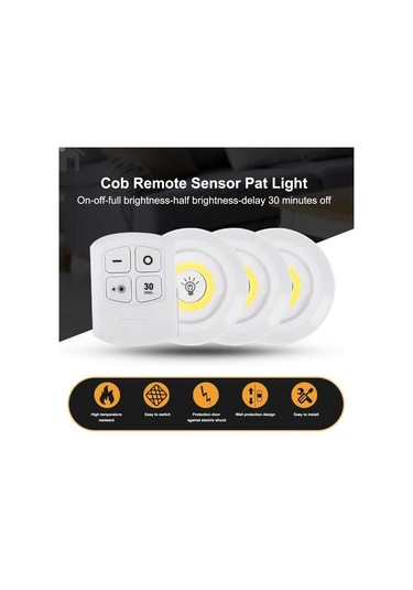 Reedark Uzaktan Kumandalı Cob Sensörlü Evcil Hayvan Yatağı Işığı - 3'lü Set, 30 Dakika Otomatik Kapanma