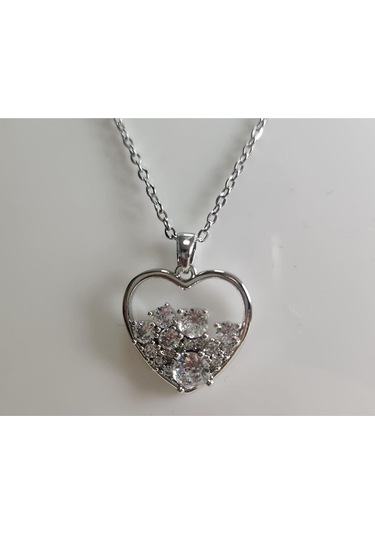 Uzel Taşlı Kalp Kolye