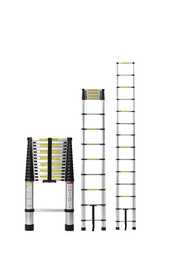 Teleskopik Alüminyum Merdiven 4.1m Sürgülü Uzayan Ev İnşaat Kamp Merdiveni 1 Adet