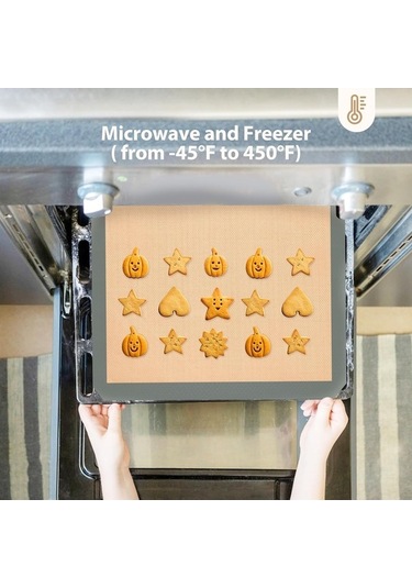 Maoyaya Silikon Pişirme Matı, 3'lü Paket - Yapışmaz, Isıya Dayanıklı, Gıda Güvenli, Sarı-gri Sarı - gri