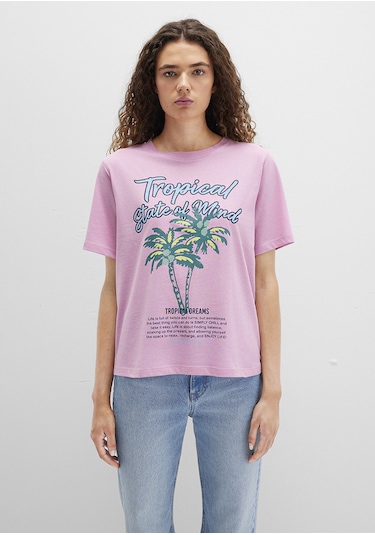 Mavi - Plaj Baskılı Pembe Tişört 1613490-71031 Pembe