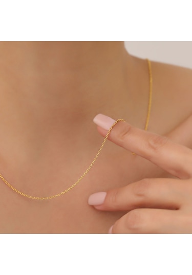 925 Ayar Gümüş 40 Forse Hayalet Kolye Zinciri - C00101 Altın