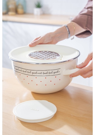 Feel Good Emaye Rendeli Karıştırma Kabı - 30 Cm Renkli