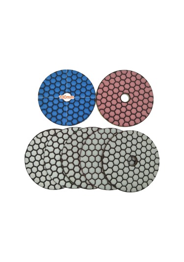 7 Adet 4 Inç Set Islak Kuru Elmas Parlatma Pedleri E10335