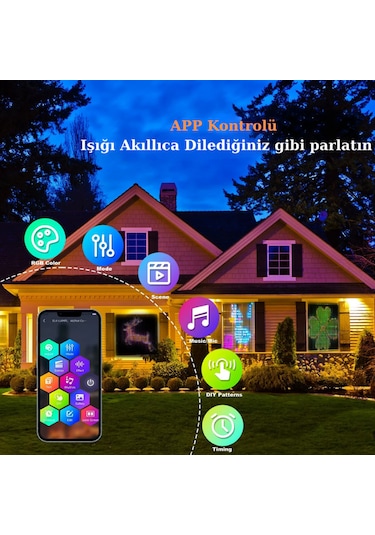 Rgb Akıllı Perde Işıkları 400 Led Işıklı Uzaktan Kumanda Hediye