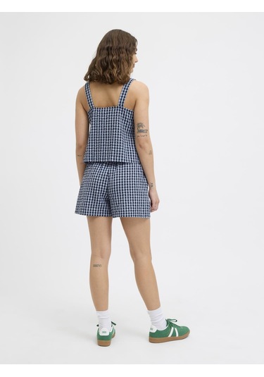 Jack & Jones Kadın Kalin Askili Ekose Desenli Bluz - Petra - 12277417 Skyway