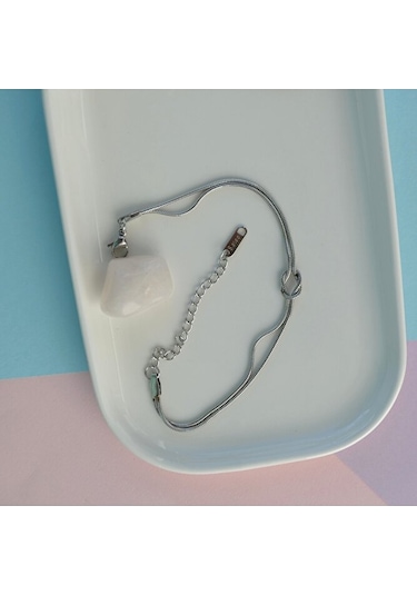 İki Sıralı Çelik Bileklik Unisex Bbf Hediyelik Sevgiliye Gümüş