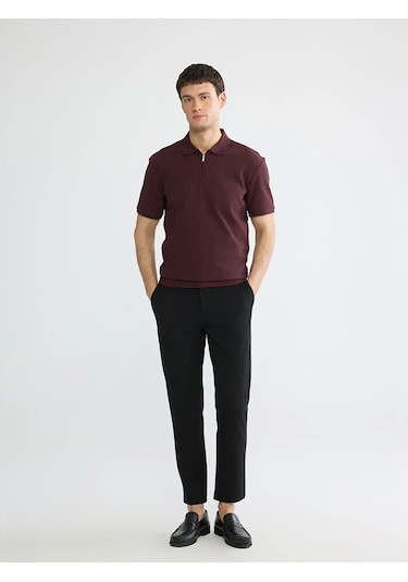 Lc Waikiki Bordo Polo Yaka Fitilli Erkek Triko Tişört