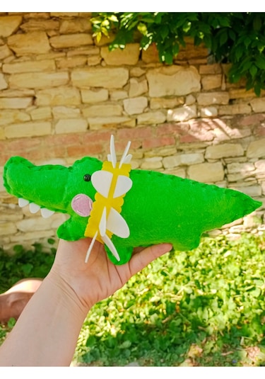 Sevimli Timsah Keçe Oyuncak Dikiş Seti - Geliştirici Montessori Oyuncak