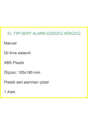 El Tipi Alarm Etiketi Çözücü Sökücü / Manuel Dil İtme Sistem