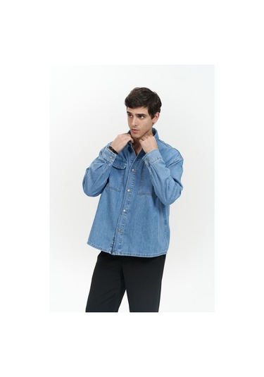 Mai Collection Mai Studios Co. Ethan Mavi Unisex Jean Gömlek Mavi