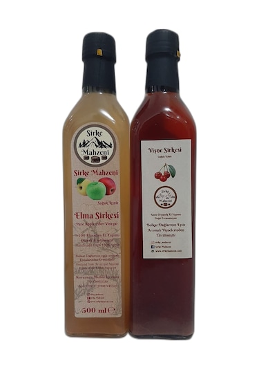 Sirke Mahzeni Elma + Vişne Sirkesi 2 x 500 ML