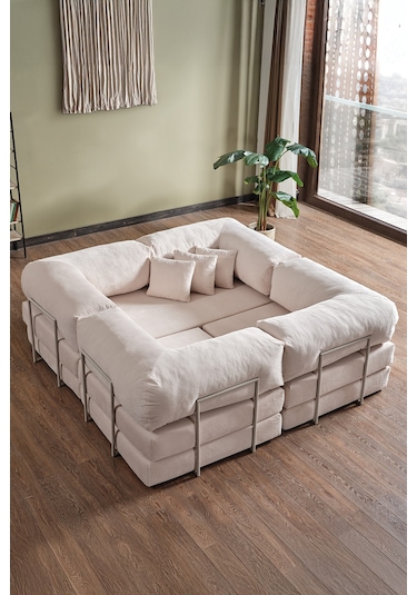 Legom Avanos Aktivite Koltuğu Yatak Olabilen Çok Amaçlı Kanepe Koltuk Takımı Krem Krem