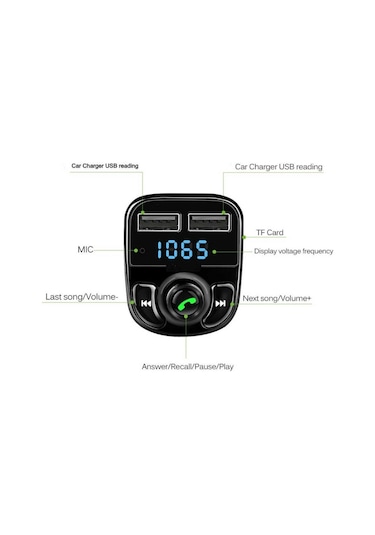 Car X8 Araç Bluetooth USB MP3 SD Kart Çakmaklık Fm Transmitter