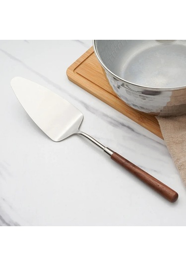 Sones 304 Paslanmaz Çelik Ceviz Saplı Pişirme Aletleri Ev Restoran Mutfak Aletleri, Stil: Pasta Spatulası
