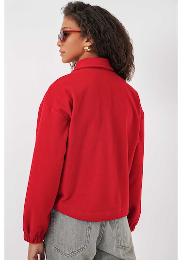 Gabria Kısa Kaşe Ceket Kırmızı