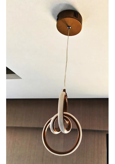 Led Avize Beyaz Işık Mutfak Salon Çocuk Odası Lambası Altın Sarısı