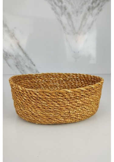 Digithome Hasır Banyo Ve Makyaj Organizer Sepeti Oval Düzenleyici 20 Cm Kahverengi - Pnl-ph22 S/3