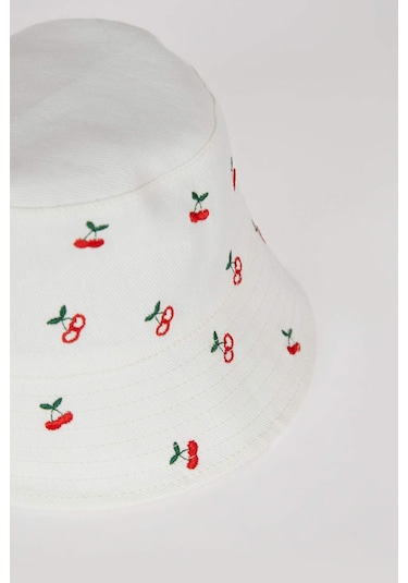 DeFacto Kız Çocuk Desenli Pamuklu Bucket Şapka D8414A825SMWT1