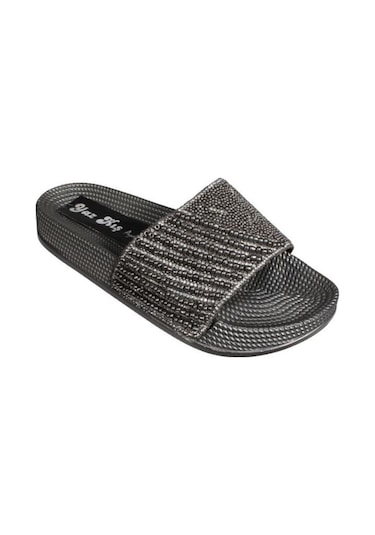 Yazkış Kadın Platin Beyaz Üzeri Taşlı Terlik 001