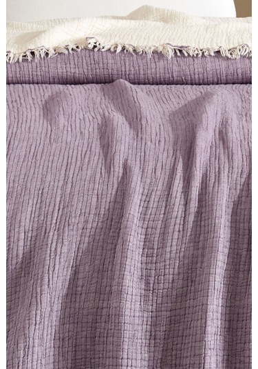 Varol 5 Katlı %100 Pamuk Müslin Yatak Örtüsü 230x240 Cm Lıla/cıftkısılık Lila