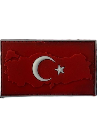 Single Sword Plastik Patch Harita Bayrak Kırmızı Çok Renkli