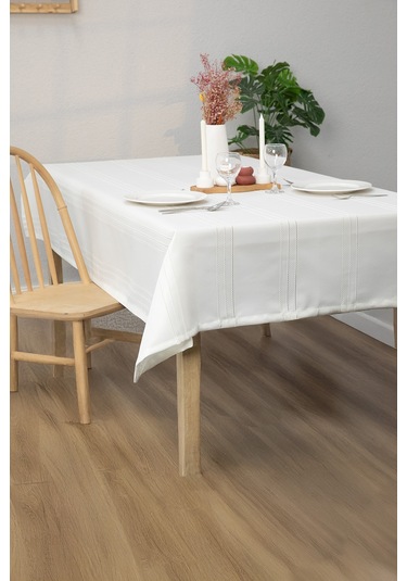 Neva Leke Tutmaz Masa Örtüsü 160x220 - Ekru Ekru