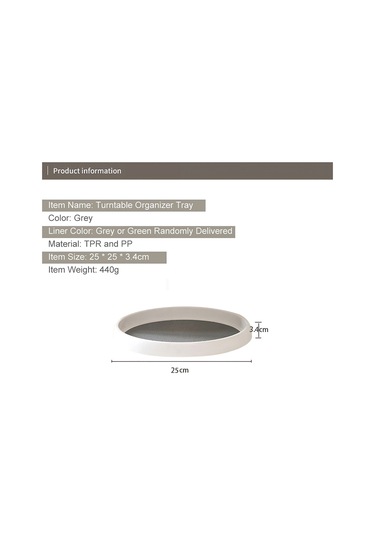 Neevoyu 360 Derece Döner Condiment Depolama Tepsisi, Kaymazsız Tpr Döşeme İle Dolap/soğutucu Uygun, Gri/yeşil Rastgele Teslim Gri