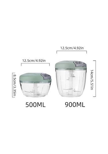 Awesomestore 900ml Yeşil Mutfak Sebze Doğrayıcı, Multifonksiyonel Sarımsak Ezici, Et Kıyma Makinesi Yeşil