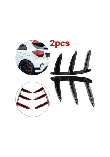 Novahub Mercedes Benz W176 A200/250/260/45 İçin Arka Tampon Spoiler Difüzör Kanalları Siyah 2 Adet