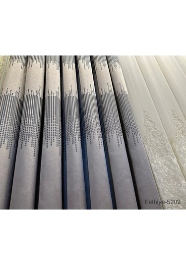 Nivemeshome Fethiye 614178 V-5209 Gümüş 1/3 Sık Pileli Fon Perde Apm Gümüş
