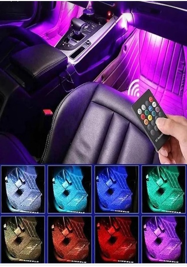 12 Li Ayak Altı Led Kumandalı Sese Duyarlı Çakmaklık Girişli