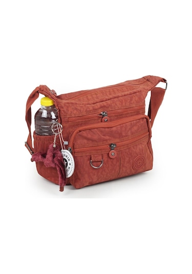 Krinkıl / Klinkır Su Geçirmez Kumaş Çok Gözlü Çapraz Kol Ve Omuz Postacı Çantası Kiremit 9507 Kiremit