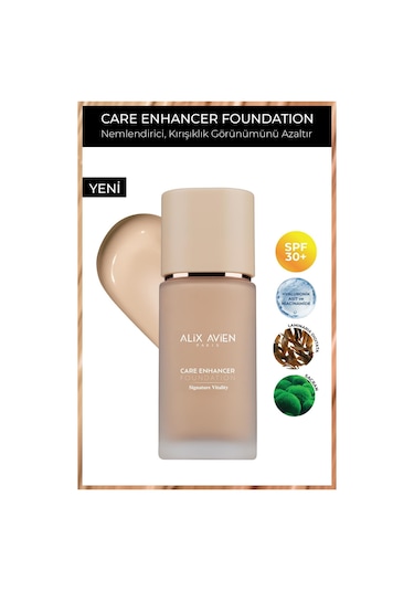 Alix Avien Kırışıklık Karşıtı Nemlendirici SPF30 Parlak Bitişli Fondöten Care Enhancer 804 Pale Ivory