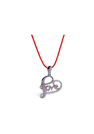 925 Ayar Gümüş Kırmızı İp Kalp Love Tasarım Kadın Choker Kolye 9 Gümüş