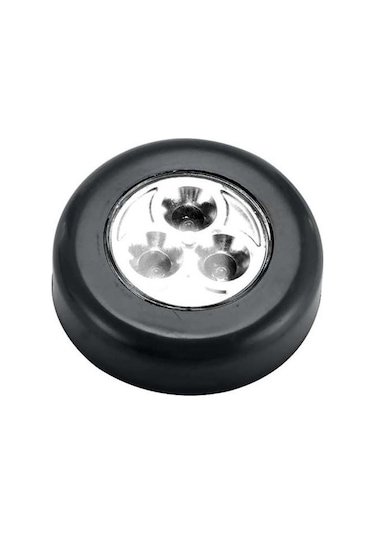 Siyah Kabine Dolap Dolap 3led Yuvarlak Lamba Kamp Çadırı Araba Gövde Dokunmatik Gece Lambası Siyah