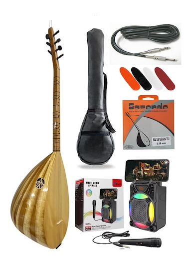 Kısa Sap Bağlama Saz Seti Üst Kalite Jak Girişli