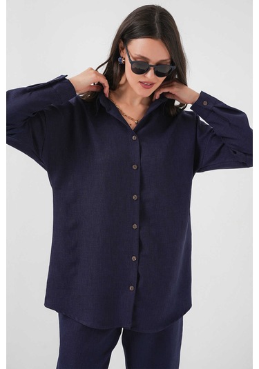 Gabria Keten Ön Düğmeli Takım Lacivert