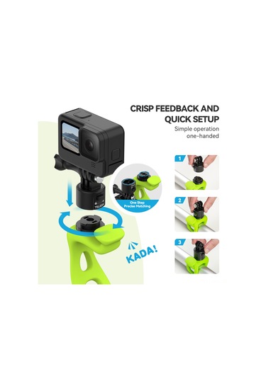 Konesam Telesın Spor Kamera Silikon Sabitleme Kiti, Hızlı Çıkarma Özelliği, 2 Seviye Ayarlı, Siyah Silikon+alüminyum Allyüzeyi