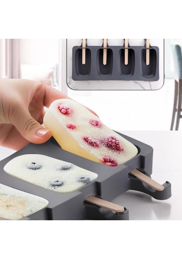 Sengenegel Magnum Dondurma Kalıbı 4'lü Pratik Magnum Silikon Dondurma Kalıbı