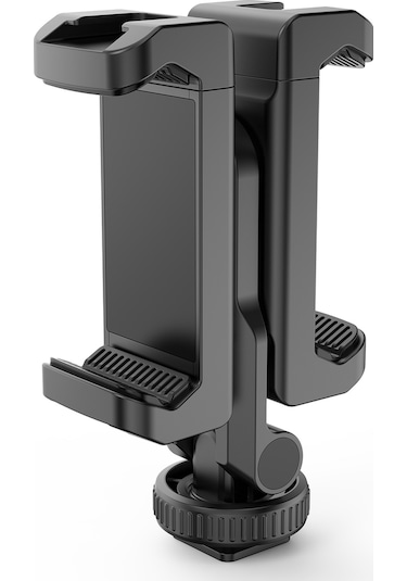 Gajeena Siyah İki Telefon Tutucu Abs+pc Materyal, 4 Soğuk Ayaklı Tutucu, 360 Döner, Dikey-yatay Çekim, Tripod Uyumlu Vlog Ve Canlı Yayın Aleti