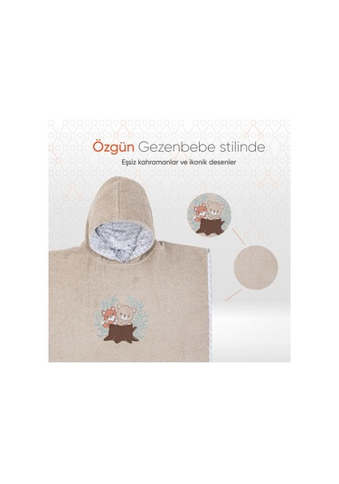 Gezenbebe Hero Kahraman Kapüşonlu Havlu Bebek Çocuk Pançosu Çok Renkli
