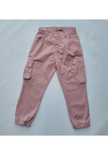 Jack Lions Erkek Çocuk Paçası Lastikli Kargo Cepli Pantolon-7799-pudra Pudra